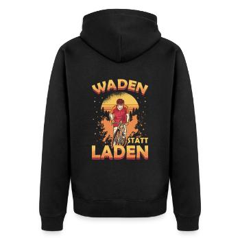 Calves instead of loading mountain bike - Unisex Premium Organic Zip Hoodie - black - Back - Nico (187cm)