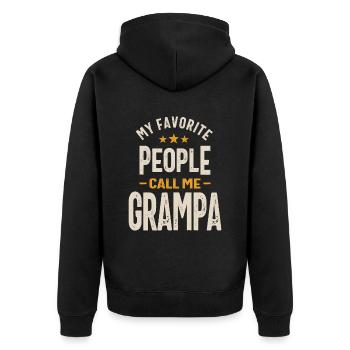 My Favorite People Call Me Grampa - Dad Grandpa - Unisex Premium Organic Zip Hoodie - black - Back - Nico (187cm)