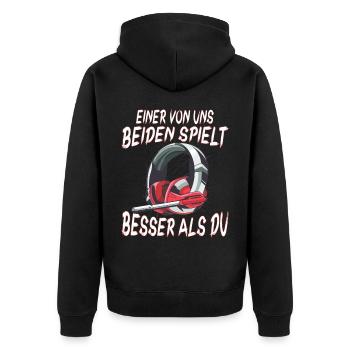 Der Controller Soll Mit Dir Sein. Videospiele - Unisex Premium Bio Zip Hoodie - Schwarz - Hinten - Nico (187cm)