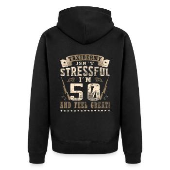 Taxidermie 50e anniversaire Taxidermiste - Veste à capuche bio Premium Unisexe - noir - Dos - Nico (187cm)