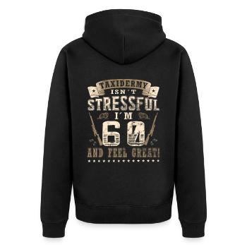 Taxidermie 60th birthday Taxidermist - Unisex Premium Organic Zip Hoodie - black - Back - Nico (187cm)