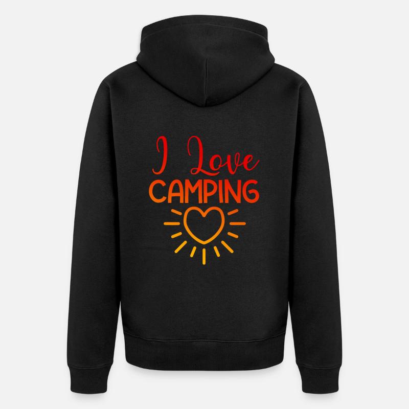 J’adore le camping - Veste à capuche bio Premium Unisexe - noir