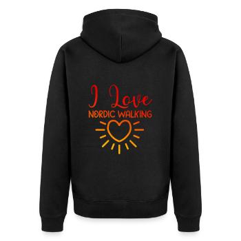 J’adore la marche nordique - Veste à capuche bio Premium Unisexe - noir - Dos - Nico (187cm)