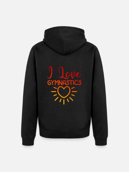 Ich liebe Gymnastik - Unisex Premium Bio Zip Hoodie - Schwarz