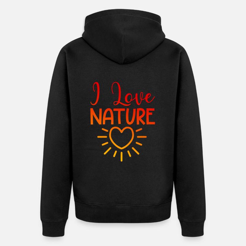 J’aime la nature - Veste à capuche bio Premium Unisexe - noir