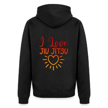 J’adore le Jiu Jitsu - Veste à capuche bio Premium Unisexe - noir - Dos - Nico (187cm)