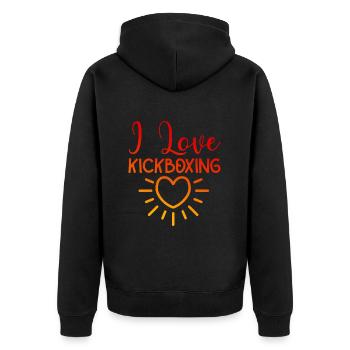 I love kick boxing - Unisex Premium Organic Zip Hoodie - black - Back - Nico (187cm)