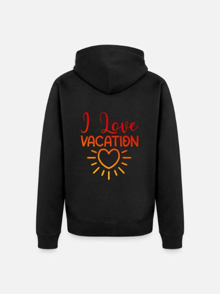 Ich liebe Urlaub - Unisex Premium Bio Zip Hoodie - Schwarz