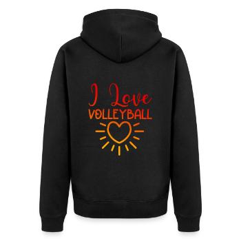 J’adore le volleyball - Veste à capuche bio Premium Unisexe - noir - Dos - Nico (187cm)