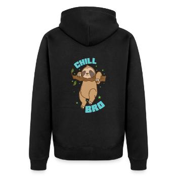 Chill Bro Sloth Lazy Rainforest - Veste à capuche bio Premium Unisexe - noir - Dos - Nico (187cm)