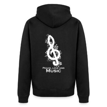 Musik Ochester Musiker - Unisex Premium Bio Zip Hoodie - Schwarz - Hinten - Nico (187cm)
