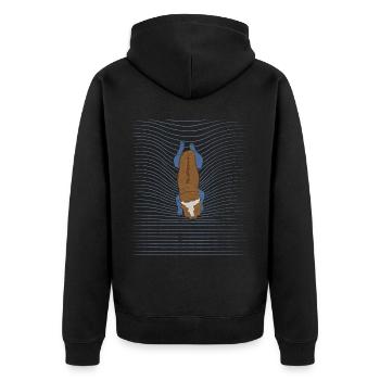 French Bulldog Swimming Dog - Unisex Premium Organic Zip Hoodie - black - Back - Nico (187cm)