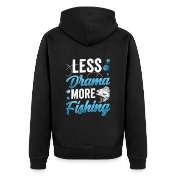 Moins de drame Plus de pêcheurs pêcheurs - Veste à capuche bio Premium Unisexe - noir - Dos - Nico (187cm)