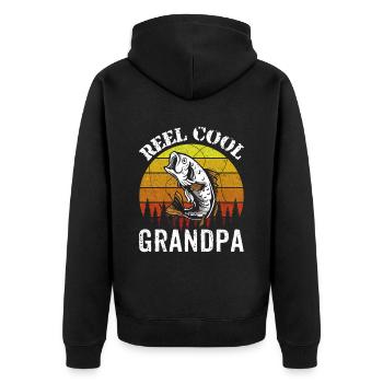 Reel Cool Grand-père Pêcheur Pêcheur Pêche Pêche - Veste à capuche bio Premium Unisexe - noir - Dos - Nico (187cm)