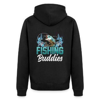Fishing Friends Fishing Friend Fishing Friend - Unisex Premium Organic Zip Hoodie - black - Back - Nico (187cm)