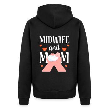 Hebamme Und Mutter Hebammen Geburtshilfe Beruf - Unisex Premium Bio Zip Hoodie - Schwarz - Hinten - Nico (187cm)