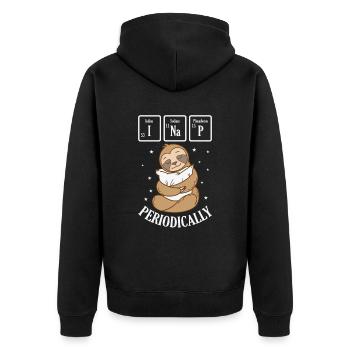 I Nap Periodically Periodensystem Faultier - Unisex Premium Bio Zip Hoodie - Schwarz - Hinten - Nico (187cm)