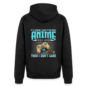 Lustige Anime-Videospiele oder Food-Videospiele - Unisex Premium Bio Zip Hoodie - Schwarz - Hinten - Nico (187cm)