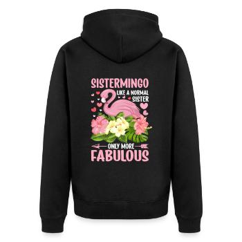 Flamingo Sistermingo Sœurs Frère et sœur Drôle - Veste à capuche bio Premium Unisexe - noir - Dos - Nico (187cm)