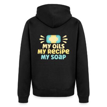 Soap Making Gift Homemade Soap Maker - Unisex Premium Bio Zip Hoodie - Schwarz - Hinten - Nico (187cm)