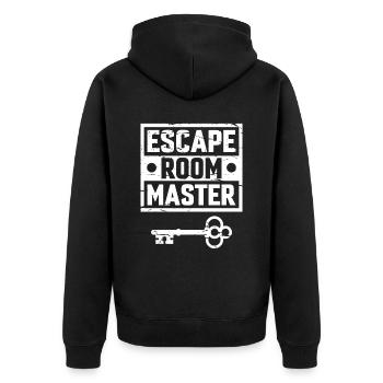 Vintage Escape Room Master Escape Room Squad - Unisex Premium Organic Zip Hoodie - black - Back - Nico (187cm)