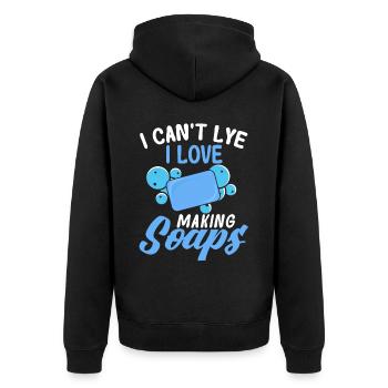 Soap Making Gift Homemade Soap Maker - Unisex Premium Bio Zip Hoodie - Schwarz - Hinten - Nico (187cm)