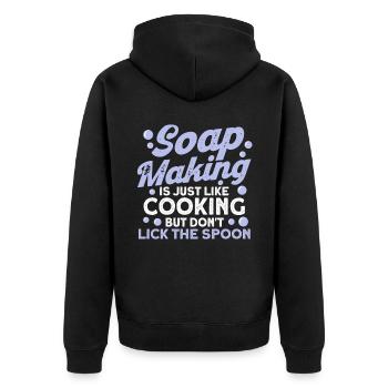 Soap Making Gift Homemade Soap Maker - Unisex Premium Bio Zip Hoodie - Schwarz - Hinten - Nico (187cm)