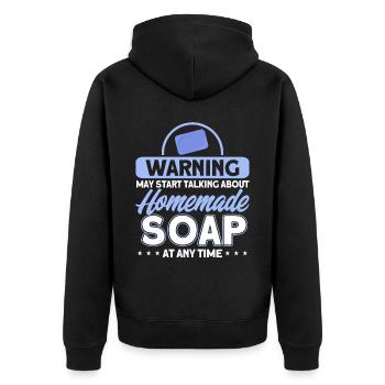 Soap Making Gift Homemade Soap Maker - Unisex Premium Bio Zip Hoodie - Schwarz - Hinten - Nico (187cm)
