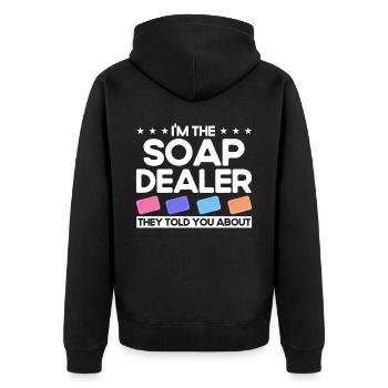 Soap Making Gift Homemade Soap Maker - Unisex Premium Bio Zip Hoodie - Schwarz - Hinten - Nico (187cm)