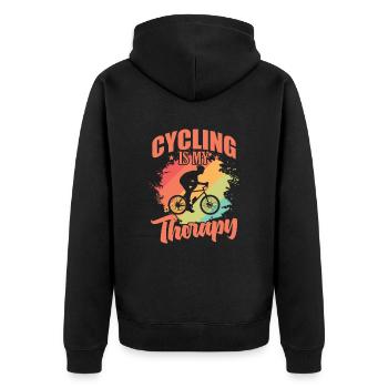Le cyclisme est ma thérapie Fahrrad fahren Fitness - Veste à capuche bio Premium Unisexe - noir - Dos - Nico (187cm)
