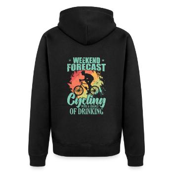 Prévisions de week-end Cyclisme avec possibilité de boire - Veste à capuche bio Premium Unisexe - noir - Dos - Nico (187cm)