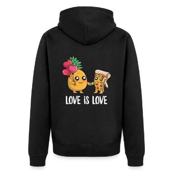 Pizza Ananas design pour Femmes Hommes Drôle - Veste à capuche bio Premium Unisexe - noir - Dos - Nico (187cm)
