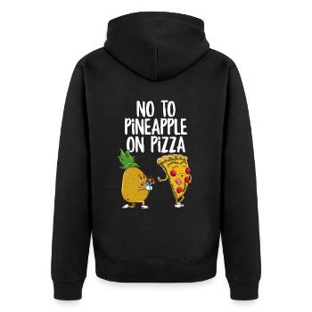 Drôle de pizza à l’ananas Hater Non à l’ananas sur - Veste à capuche bio Premium Unisexe - noir - Dos - Nico (187cm)