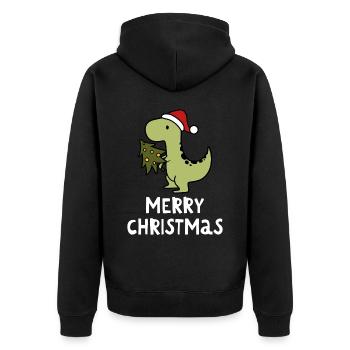 Joyeux Noël Drôle de Chemise de Noël - Veste à capuche bio Premium Unisexe - noir - Dos - Nico (187cm)