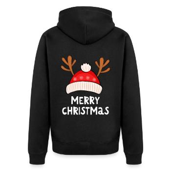 Joyeux Noël Drôle de Chemise de Noël - Veste à capuche bio Premium Unisexe - noir - Dos - Nico (187cm)