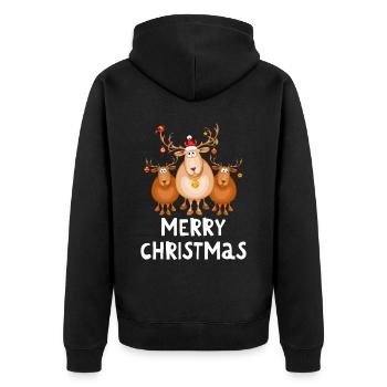 Joyeux Noël Drôle de Chemise de Noël - Veste à capuche bio Premium Unisexe - noir - Dos - Nico (187cm)