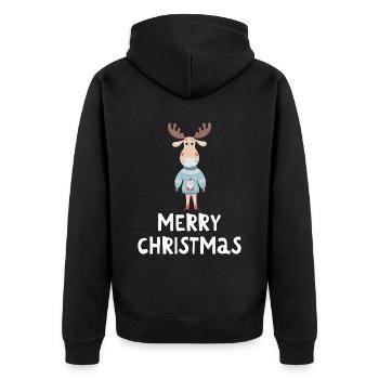 Joyeux Noël Drôle de Chemise de Noël - Veste à capuche bio Premium Unisexe - noir - Dos - Nico (187cm)