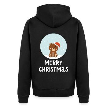 Joyeux Noël Drôle de Chemise de Noël - Veste à capuche bio Premium Unisexe - noir - Dos - Nico (187cm)