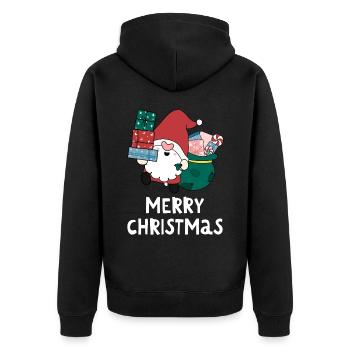 Joyeux Noël Drôle de Chemise de Noël - Veste à capuche bio Premium Unisexe - noir - Dos - Nico (187cm)