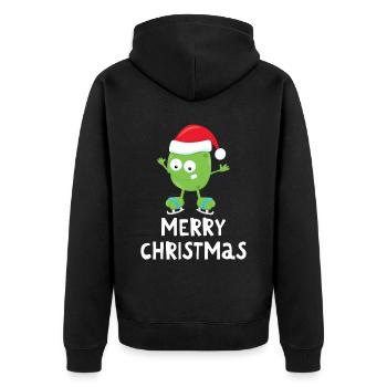 Joyeux Noël Drôle de Chemise de Noël - Veste à capuche bio Premium Unisexe - noir - Dos - Nico (187cm)