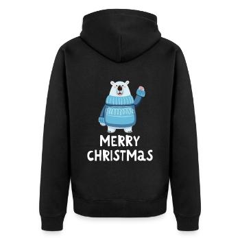 Joyeux Noël Drôle de Chemise de Noël - Veste à capuche bio Premium Unisexe - noir - Dos - Nico (187cm)