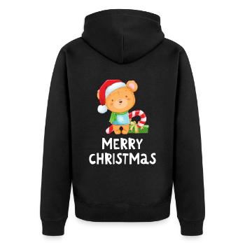 Joyeux Noël Drôle de Chemise de Noël - Veste à capuche bio Premium Unisexe - noir - Dos - Nico (187cm)