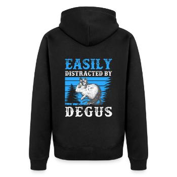 Degu a facilement distrait le rongeur chilien - Veste à capuche bio Premium Unisexe - noir - Dos - Nico (187cm)
