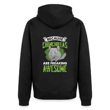 Les chinchillas sont de fantastiques chinchillas de rongeurs - Veste à capuche bio Premium Unisexe - noir - Dos - Nico (187cm)