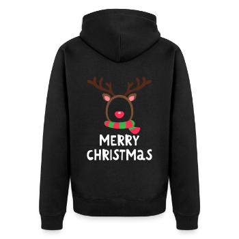 Joyeux Noël Drôle de Chemise de Noël - Veste à capuche bio Premium Unisexe - noir - Dos - Nico (187cm)