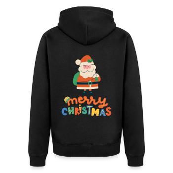 Joyeux Noël Drôle de Chemise de Noël - Veste à capuche bio Premium Unisexe - noir - Dos - Nico (187cm)