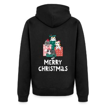 Joyeux Noël Drôle de Chemise de Noël - Veste à capuche bio Premium Unisexe - noir - Dos - Nico (187cm)