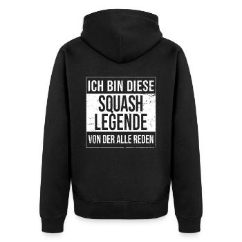 Squash-Spieler Geburtstag geboren Legende - Unisex Premium Bio Zip Hoodie - Schwarz - Hinten - Nico (187cm)