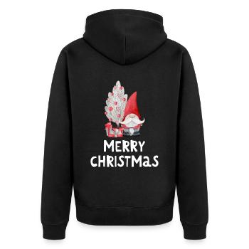 Joyeux Noël Drôle de Chemise de Noël - Veste à capuche bio Premium Unisexe - noir - Dos - Nico (187cm)