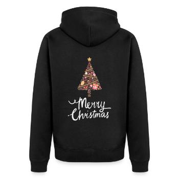 Joyeux Noël Drôle de Chemise de Noël - Veste à capuche bio Premium Unisexe - noir - Dos - Nico (187cm)